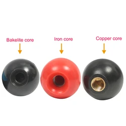 2-50Pcs M4 M5 M6 M8 M10 M12 Black Red Copper Core Round Ball  Knob Grip Handles Of Furniture Or Machine Tool Replacement Handle