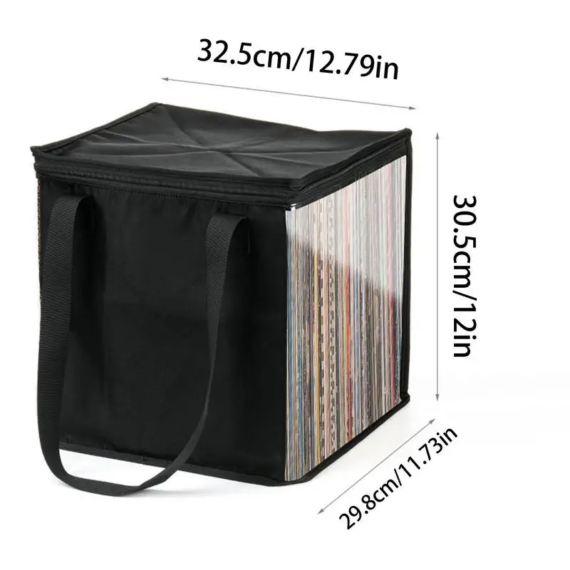 Vinyl Record Carrying Storage Case Travel Storage Bag Dustproof Portable Case With Lid Handles For 12 Inch Vinyl Albums