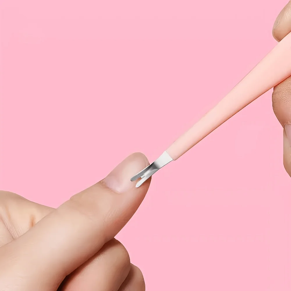 2Pcs Nail Cuticle Forks, Dual‑Direction Deep V‑Shaped Nail File, Practical Manicure Tool for Nail Art Repair