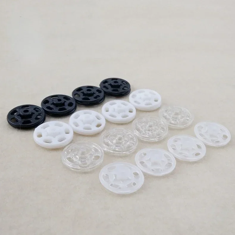 100pcs Invisible ABS Plastic Snap Buttons Fasteners Press Stud Sewing  Clothes Accessories