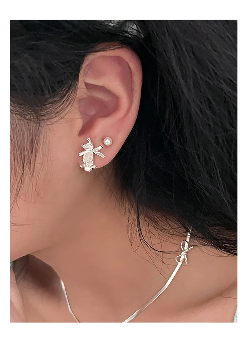 Exquisite Cute Silver Color Ballet Shoes Stud Earrings for Women Playful Students Party Jewelry Accessories Gift