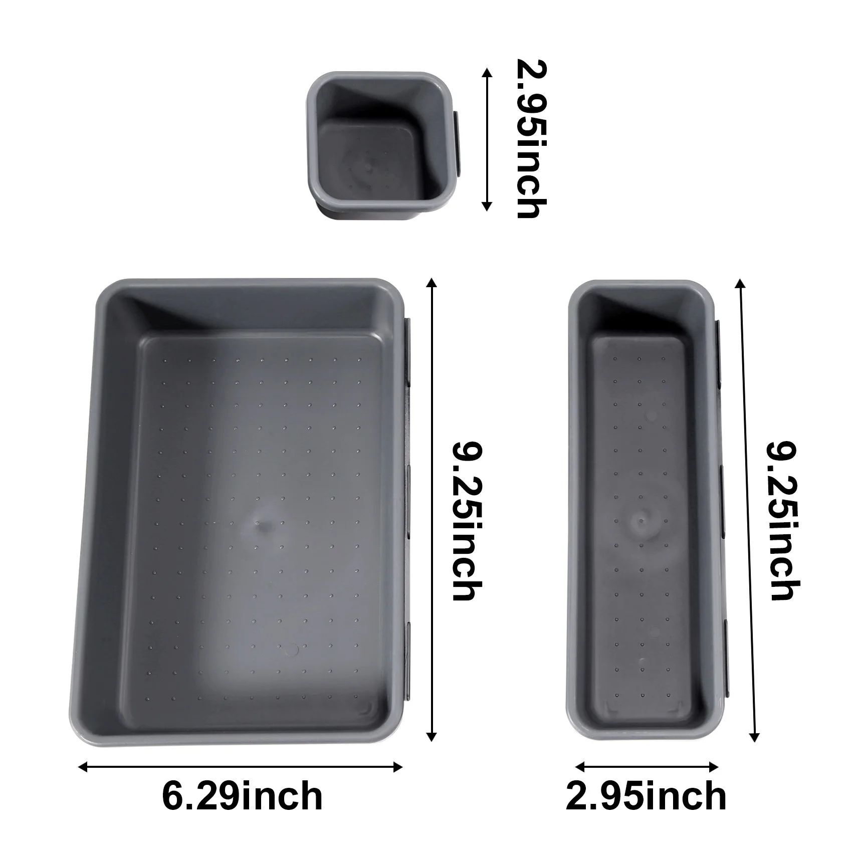 AT84-18 Pack Interlocking Drawer Organizer Tray, Multi-Purpose Desk Drawer Tray Organizer For Kitchen Bathroom Office Bedroom