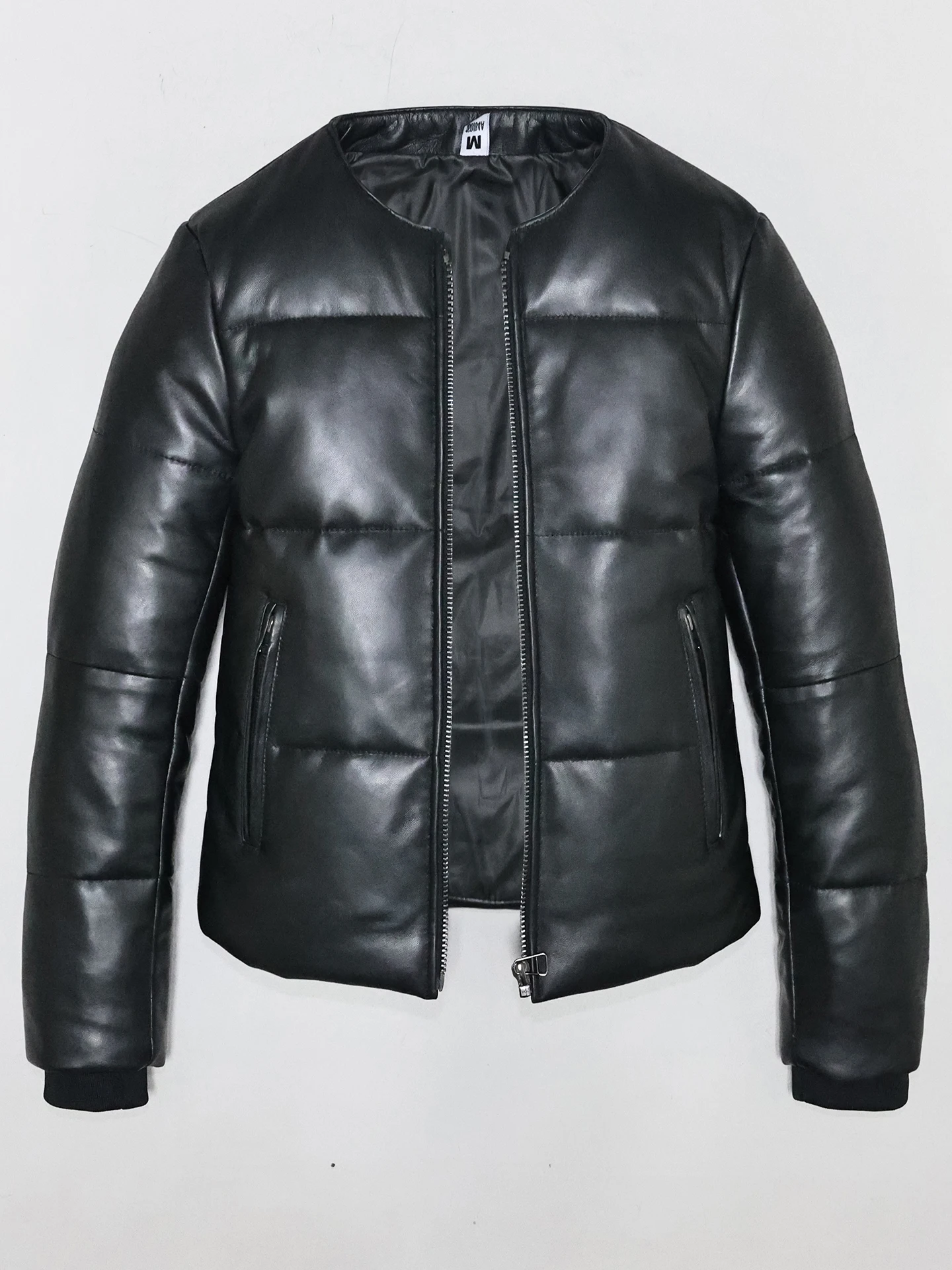 

Women's Thiened Genuine Leather ort Coat Warm Winter Outerwear Soft Top Layer eepskin Slim Fit round Ne Zipper Closure