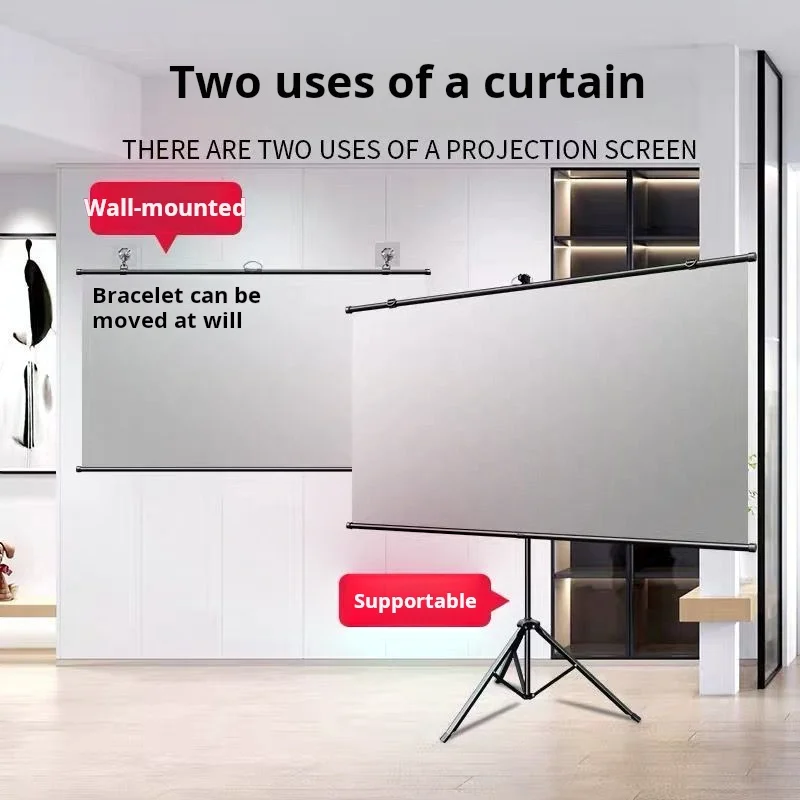 

Экран проектора с одним кронштейном-4K HD 16:9 для использования в помещении и на открытом воздухе можно использовать для театра/офиса на заднем дворе, экран для кинотеатра 60 дюймов