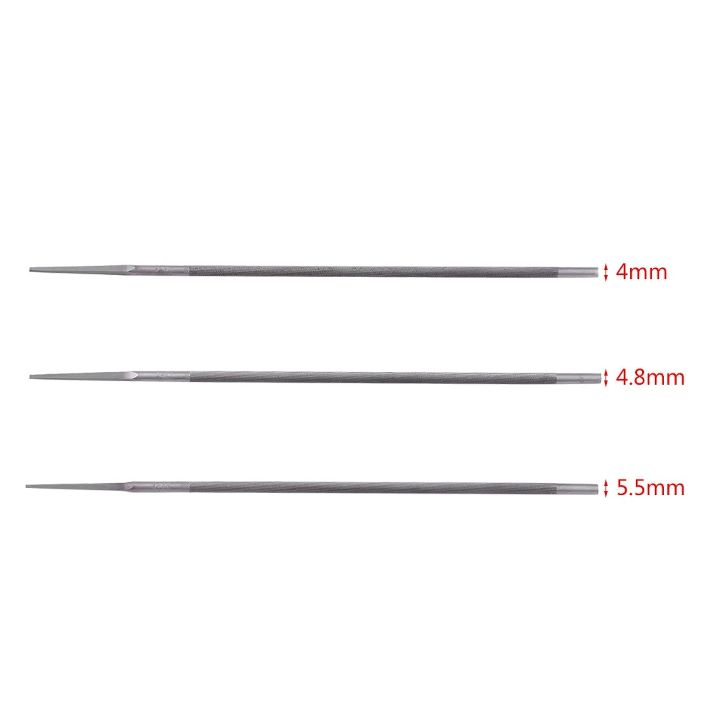 Round Chainsaw Files, 3Pcs/set Round Bearing Steel Sharpening Chainsaw Files Sharpener (4mm/4.8mm/5.5mm Optional)
