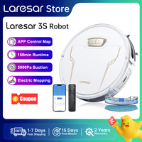 Laresar 3s Robot Vacuum Cleaner Mop 5000Pa Smart APP Control Intelligent Planned for Home Floor Washing Carpet Pet Hair Cleaning