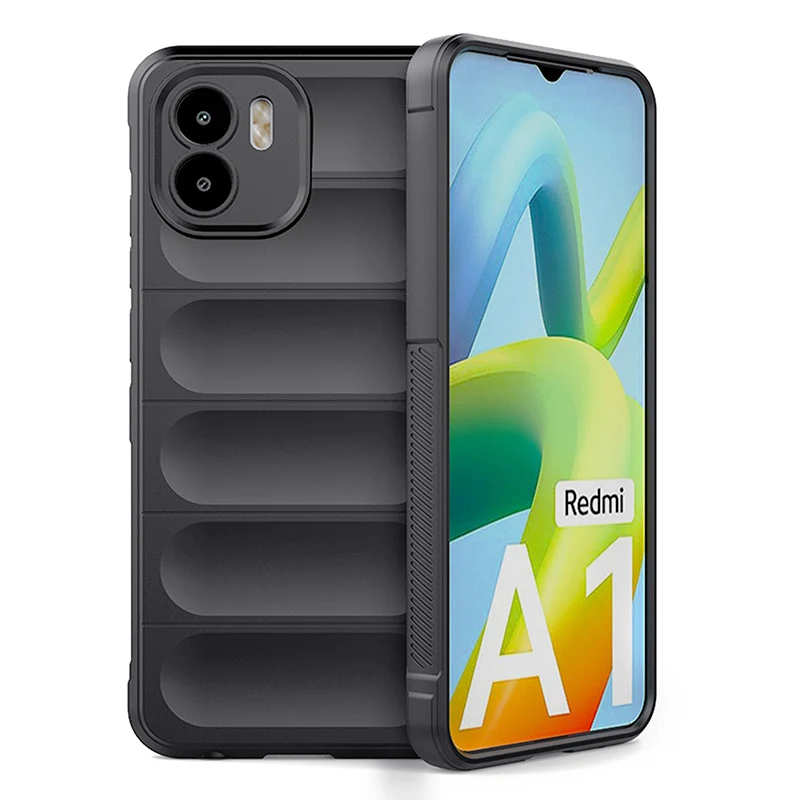 

For Xiaomi Redmi A1 4G / A2 4G TPU Anti-fingerprint Mobile Phone Back Cover Drop Protection Phone Case - Black