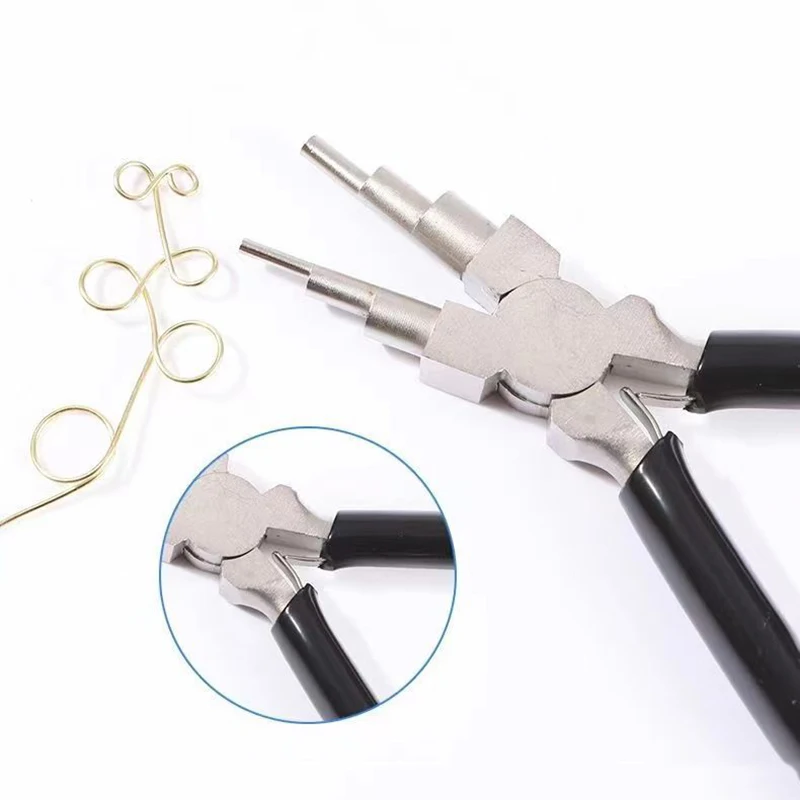 

1 round headed jewelry pliers Six section circular manual winding DIY wire ring jewelry hanging pliers jewelry production