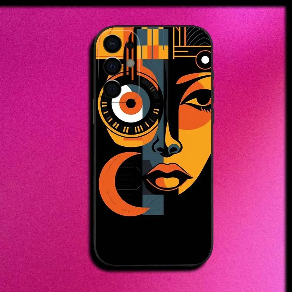 Afrikanische Kunst Handyhülle für Samsung S25, S24, S21, S22, S23, S30, Ultra, S20, Plus, Fe, Lite, 5G, schwarze Abdeckung