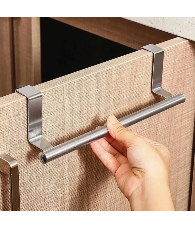 

Towel Rack Over Door Towel Bar Hanging Holder Stainless Steel Bathroom Kitchen Cabinet Towel Rag Rack
