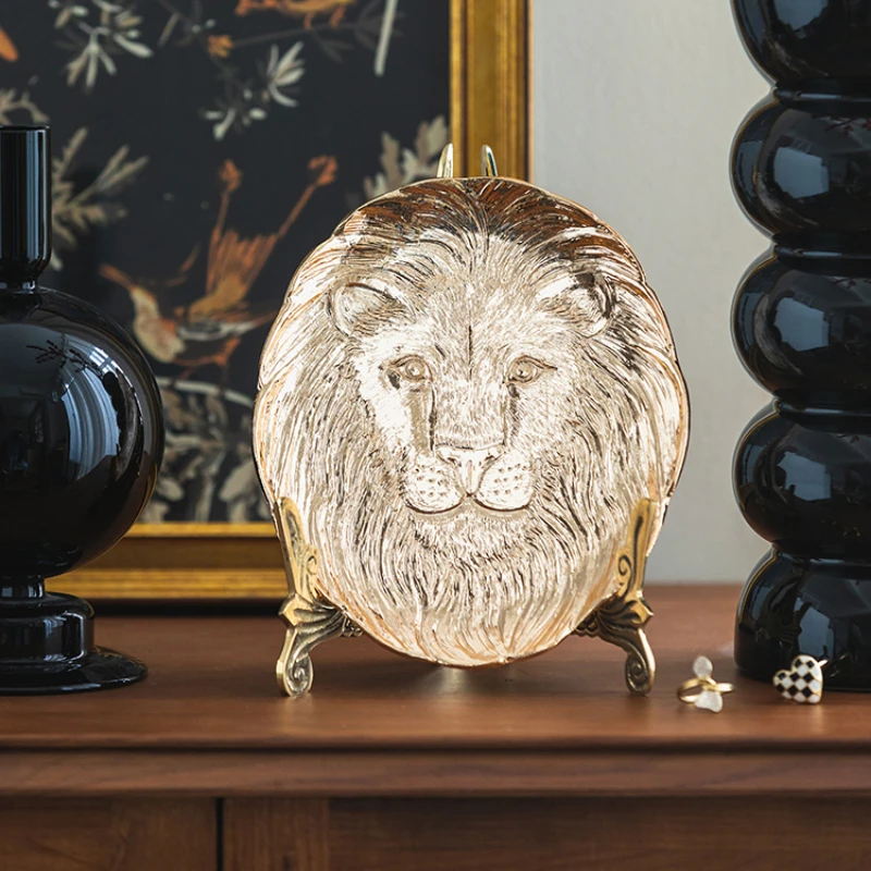 Golden Lion Jewelry Tray Household Storage Tray For Bedroom Vanity Earrings Necklace Organizer Tray High Quality Tin Metarial