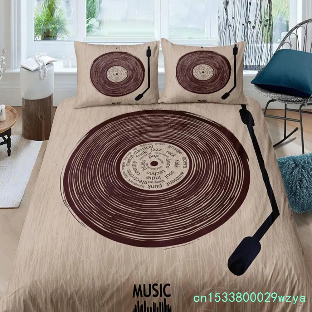 Music Themed Bedding Set Black And White Music Note Comforter Cover For Boys Girls Kids Musical Pattern Duvet Cover