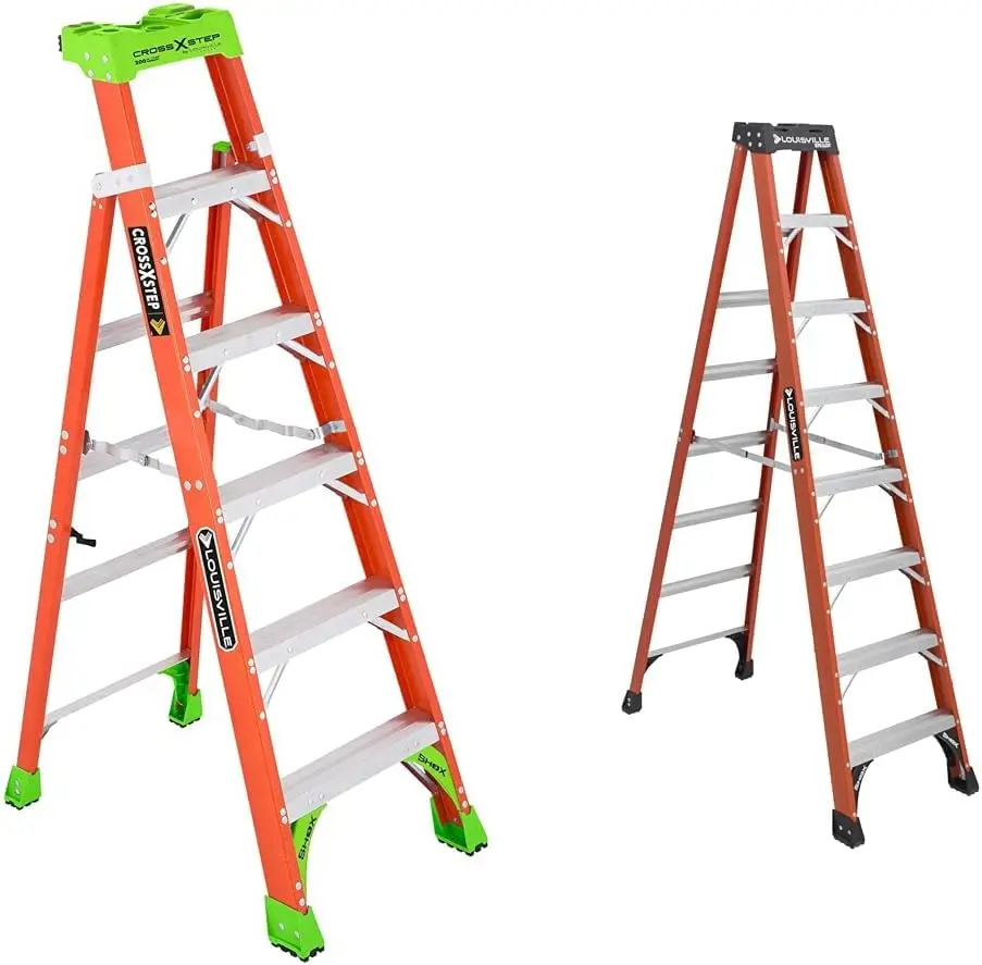 

FXS1506 6-feet & 8 ft Fiberglass Step Ladders with , 300 & 375 lb Capacity