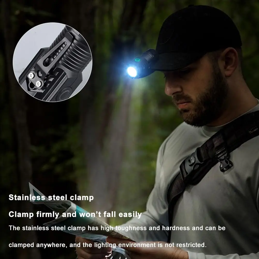 Outdoor Flashlight Strong Light Mini Flashlights With Clip Waterproof Rechargeable Portable Torch For Camping Walking Lamp