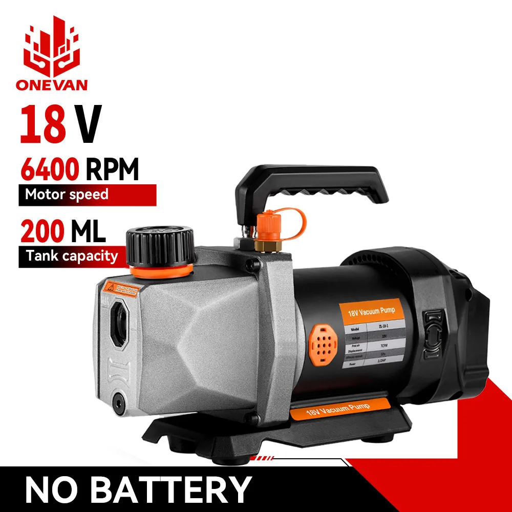 ONEVAN 1/2HP 7CFM Refrigerant Vacuum Pump 1/4 Air inlet Refrigeration Car Household Air Conditioning For Makita 18V Battery Pin
