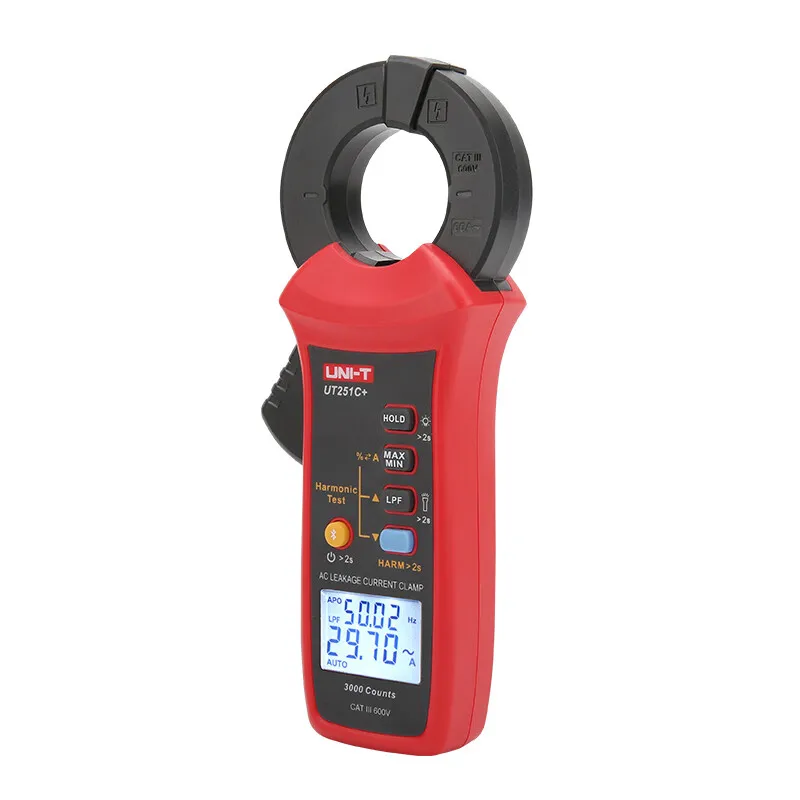 UNI-T UT251C + مقياس المشبك الرقمي لتيار التسرب - 60A True RMS Peak Hold نقل بيانات Bluetooth ​