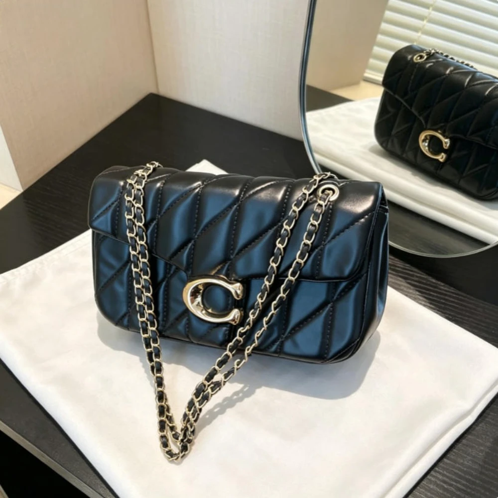 25 New Cross-border Rhombic Embroidered Shoulder Bag Chain Messenger Bag Fashion Classic Underarm High-Quality Ladies Small Bag