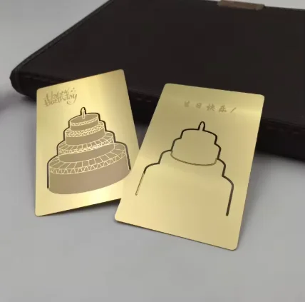 Customized Matte Gold Silver Stainless Steel VIP Card Printing UV Color Printing Metal Business Card Laser Engraving Service