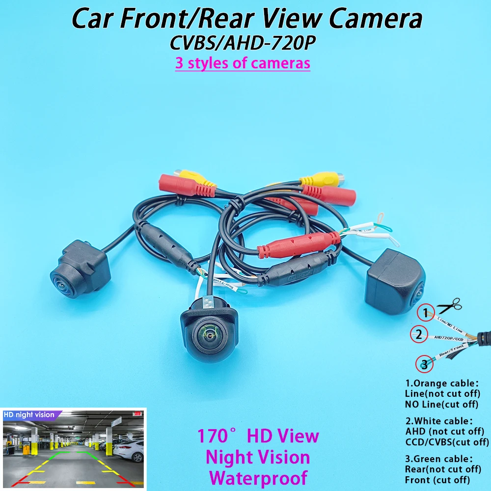 

Vseekan Car rear view camera HD View AHD720P/CVBS 3 styles of cameras night vision reversing parking assistant 25fps 12V IP68