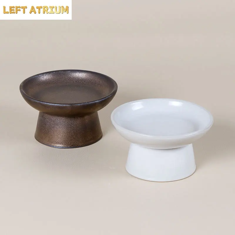 Vintage High Foot Ceramic Plate Creative Dessert Plate Sushi Dish Appetizer Plate Serving Plates Molecular Cuisine Tableware