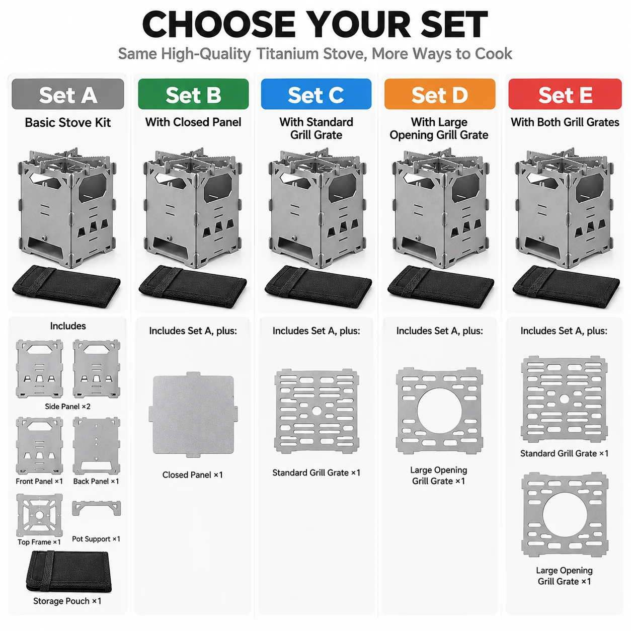 Pure Titanium Card Furnace Alcohol Stove Rack Portable Folding Wood Camping Stove for Backpacking Bushcraft Hiking Outdoor Cook view 6