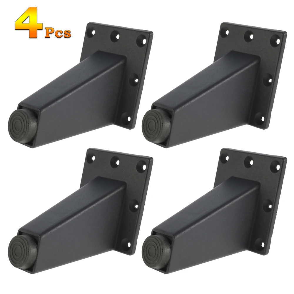 4 個調節可能な金属製家具脚黒家具足厚いアルミニウム合金テーブルキャビネット足ソファベッドテレビキャビネット脚新しい