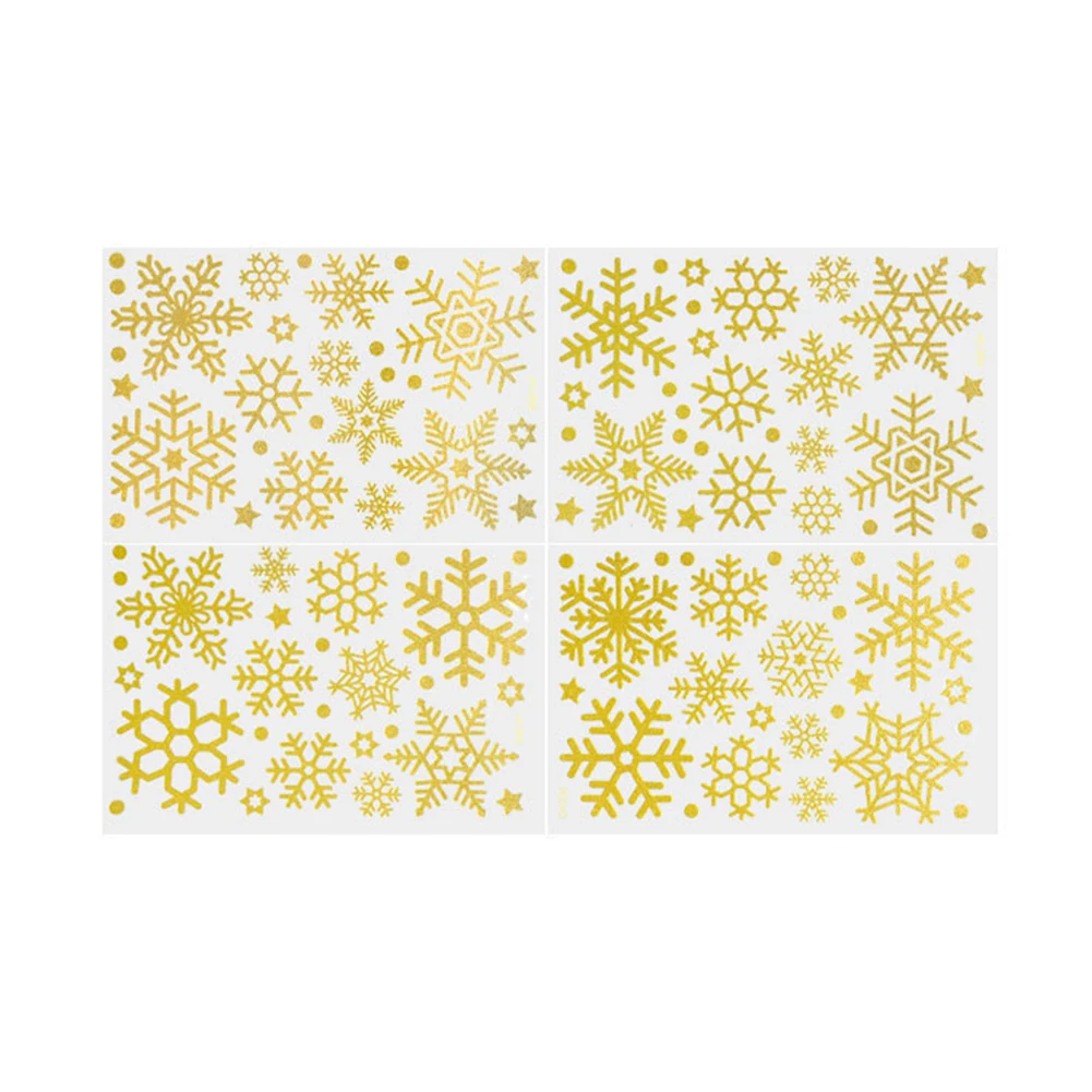 Chic Christmas Snowflake Window Decals 4 Sheets of Static Film for Easy Holiday Decoration on Windows and Doors