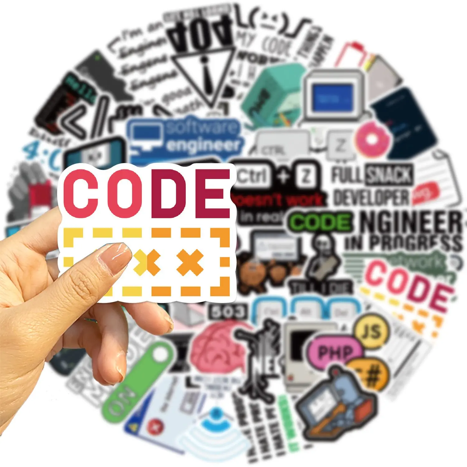 10/50pcs Hacker Programming Network Stickers Internet Java Geek Php Docker Html Decals DIY Phone Luggage Cool Programmer Sticker