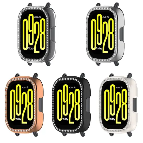 Imagen 2 del producto Funda protectora ostentosa para Redmi Watch5 Active/Lite, carcasa protectora dura de plástico, parachoques, carcasa brillante con incrustaciones de diamantes