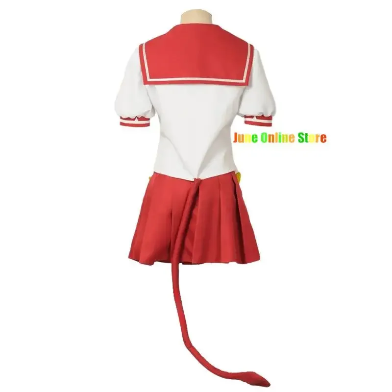 Disfraz de Anime Bienvenido a Demon School Iruma-kun Valac Clara, disfraz personalizado para mujer, trajes de marinero, falda superior con cola de diablo, medias