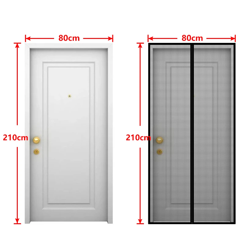 Zanzariera magnetica per porte e finestre, dimensioni personalizzate, per interni ed esterni, a prova di mosche e insetti, invisibile e trasparente