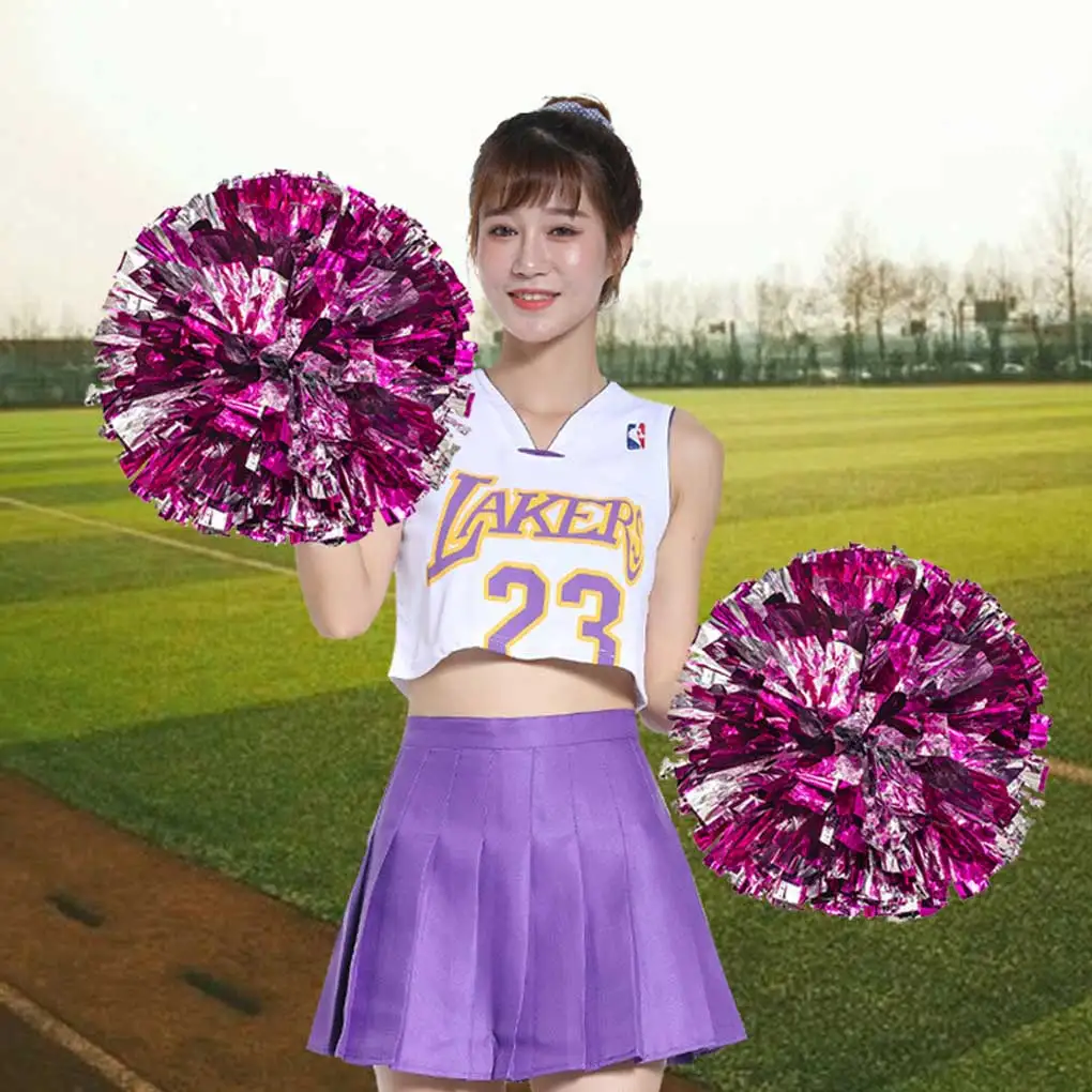 Pack of 4 Cheerleadering Pom Poms Sports Club Music Dance Competition Handheld Cheerleader Pompoms Decoration Children