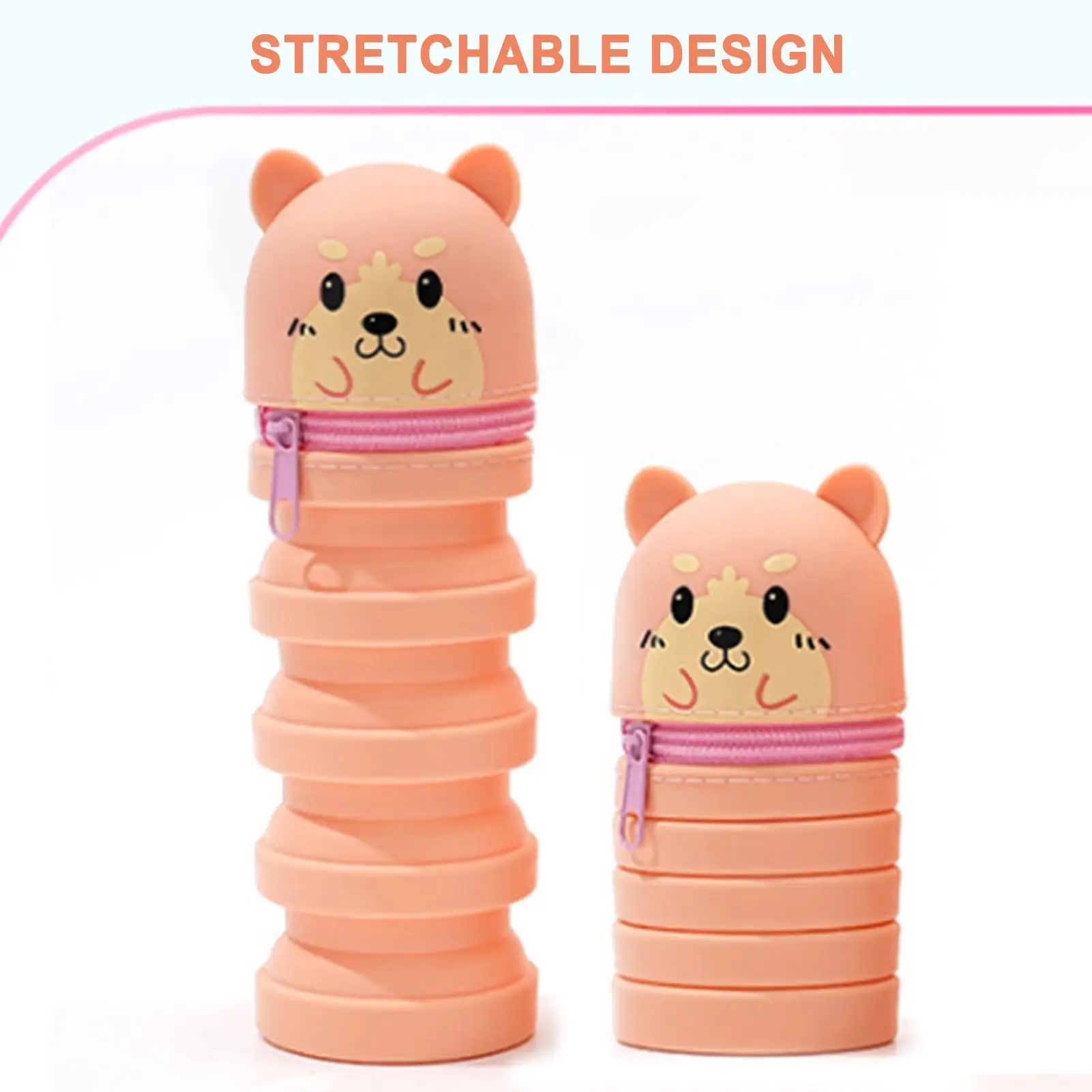 Pen Holder For Desk Telescopic Pencil Bag Pen Holder Retractable Silicone Storage Organizer For Home Dorm School Classroom Teens