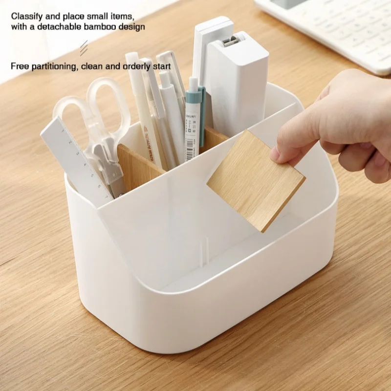 Plastic Makeup Storage Box Multi-purpose Desktop Simple Divided Storage Box Stationery Facial Mask Ornament Storage Box