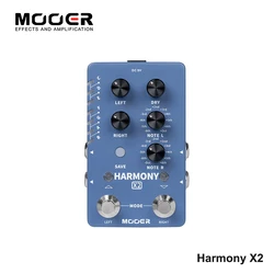 MOOER Harmony X2 Guitar Effects Pedal up to 12 Pitches Each Pitch has 11 Harmony Modes Professional Stereo for Electric Guitar