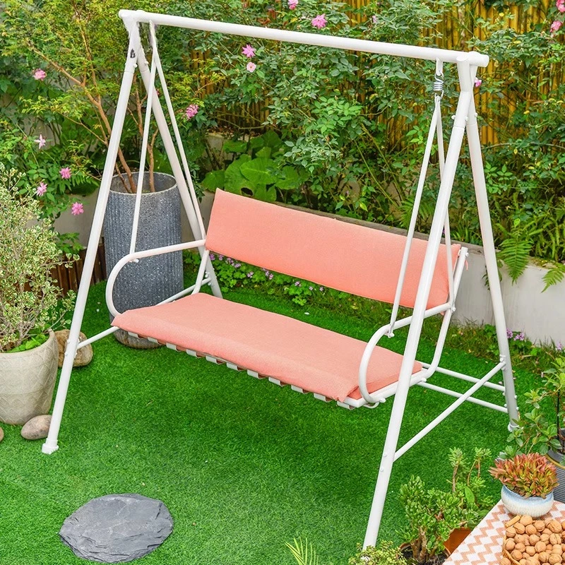 Outdoor swing chair villa garden double rocking chair balcony small courtyard wrought iron open-air terrace leisure