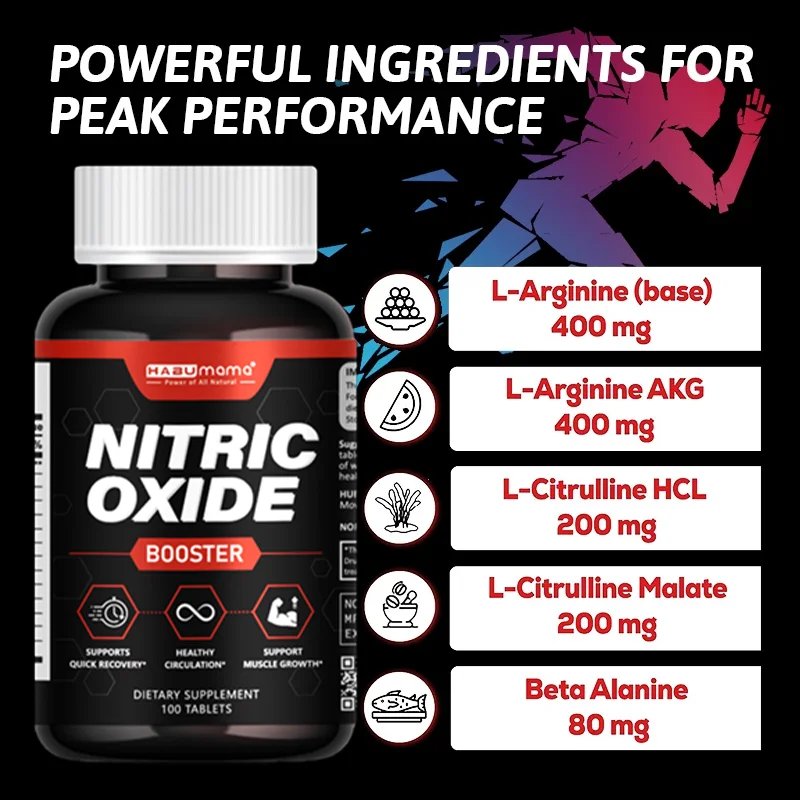 Nitric Oxide Capsules, Stamina Endurance Performance for Workouts, Endurance Booster, Builds Muscle Mass