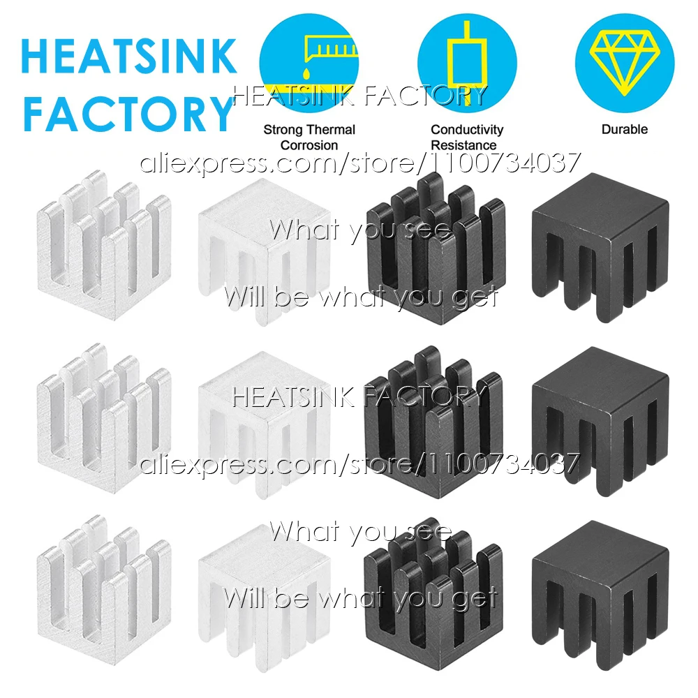 10x10x10mm Aluminum Heatsink Cooling Radiator Electronics Cooler Heatsink for MOS GPU IC Chip