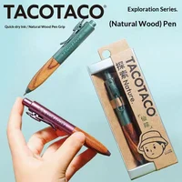 TACOTACO Limited Edition Natural Solid Wood Click Gel Pen, High-End Low-Center Pocket Writing Pen with Smooth Quick-Dry Black In