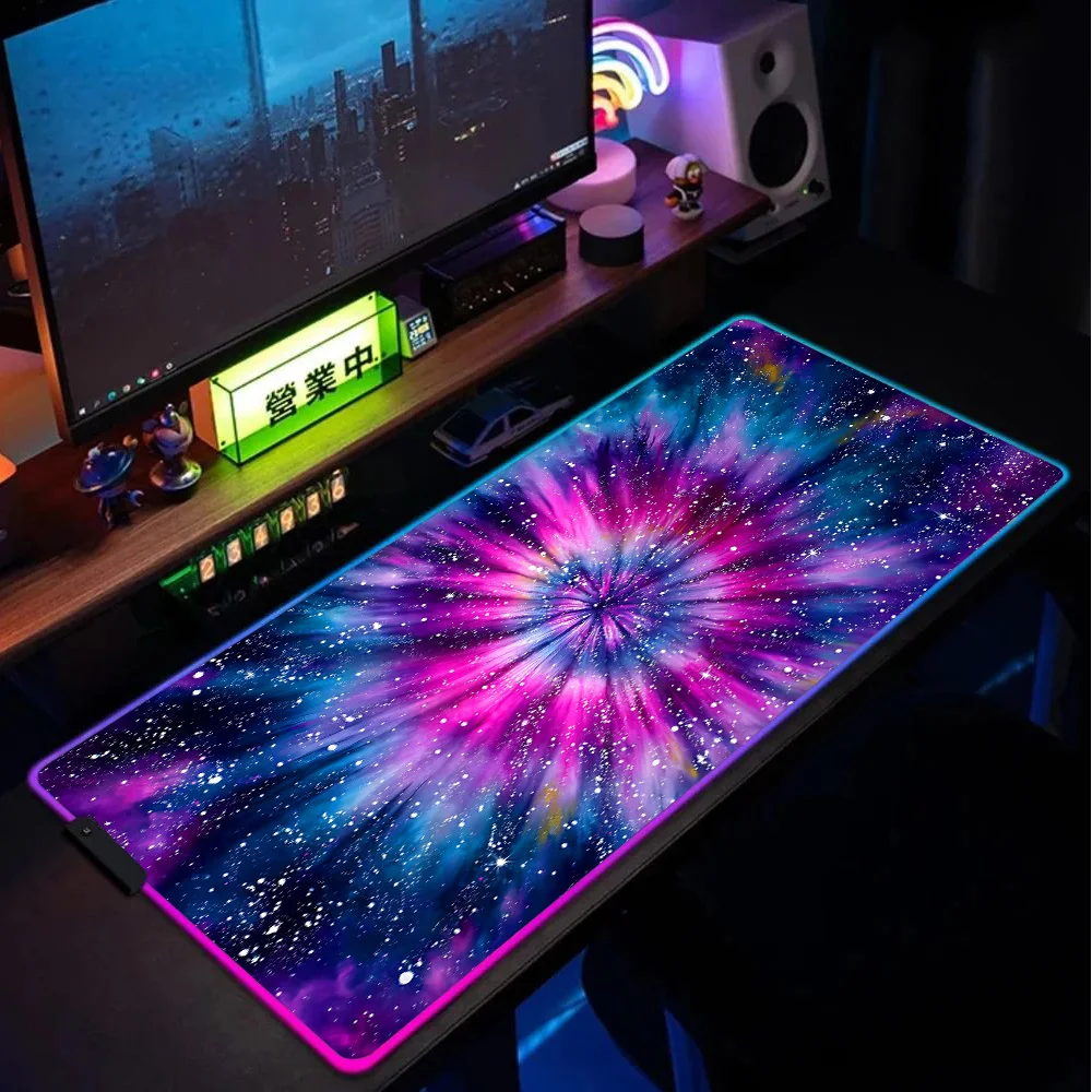

Коврик для мыши с RGB-подсветкой «Взрыв центральной радиирующей туманности» для геймеров, аксессуар для компьютерного стола, большой коврик для мыши с подсветкой