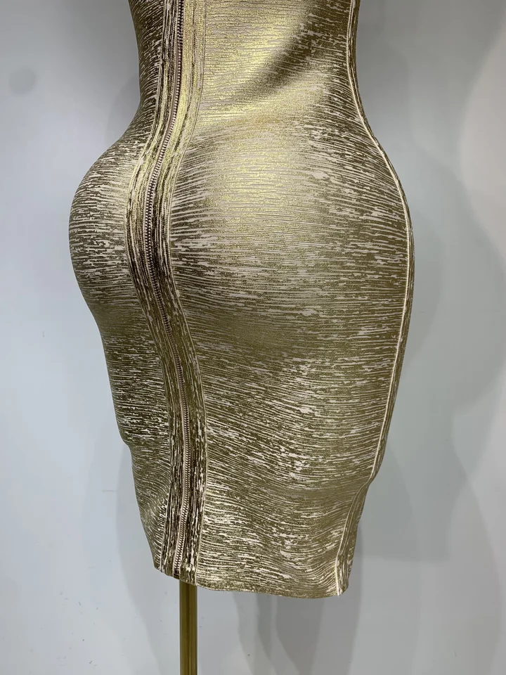 slim fit dress slacks Ymmi Metallic Gold Maxi Bandage Dress – Night Novas main image 0