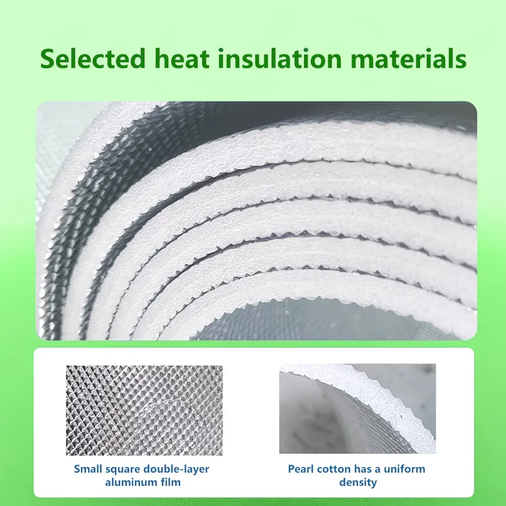 6/9mm-50x200cm Double-Sided Reflective Aluminum Foil Thermal Insulation Cotton Ideal for Windows RVs Garage Doors Pipe Room Roof image 4