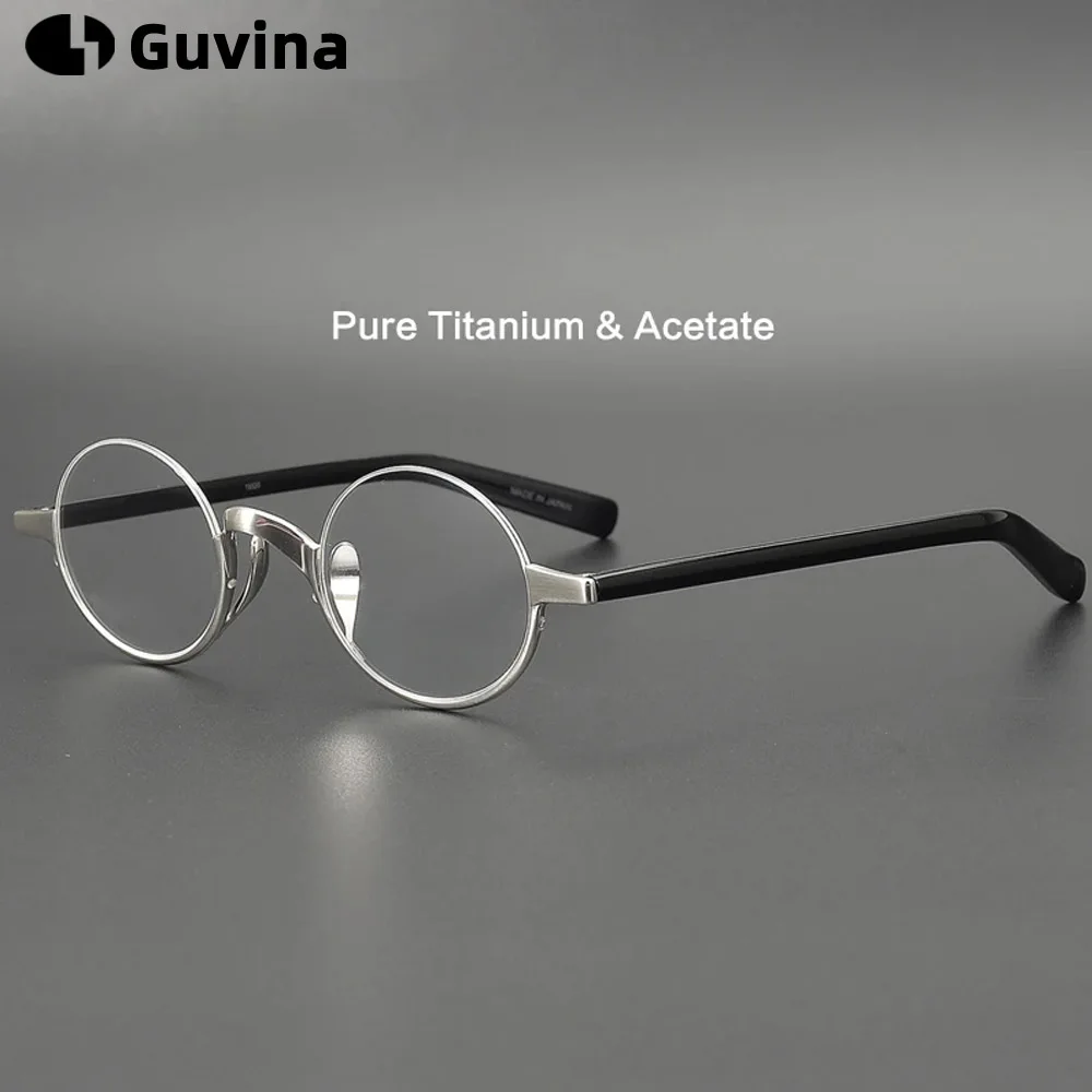 

Men Titanium Glasses Frame Half Frame Japan Myopia Optical Prescription Acetate Eyeglasses New Retro Small High Quality Eyewear