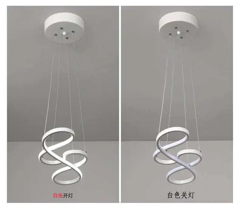 Modern Ceiling Chandelier Dining Room Pendant Lights Creative Musical Note Bar Table Decor Hanging Remote Dimming Kitchen Lamps