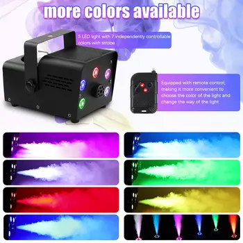 Machine à fumée U'King 500W avec 5 LED RGB, télécommande sans fil et éjecteur pour DJ, discothèque, concert et soirée. 10 best sales Spectacle LED - №2