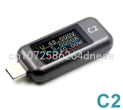 C2 เครื่องทดสอบแรงดันไฟฟ้า USB และเครื่องวัดกระแส Type-c Pass-through PD3.1 การตรวจจับ Fast Charge 48vEPR