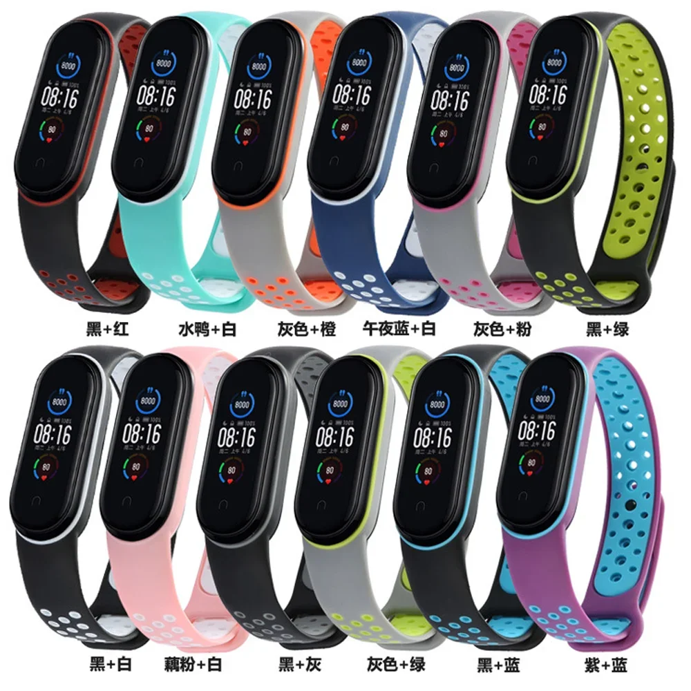 Cinturino in silicone per Xiaomi Mi Band 7 NFC smartwatch Correa miband7 Air-Hole Sport braccialetto da polso su cinturino Mi band 6 5 4 3 7 8