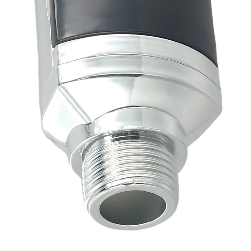 Reverse LED Shower Head Thermometer 1/2 Inch Interface For Bath Water Temperature Reading Black ABS Device