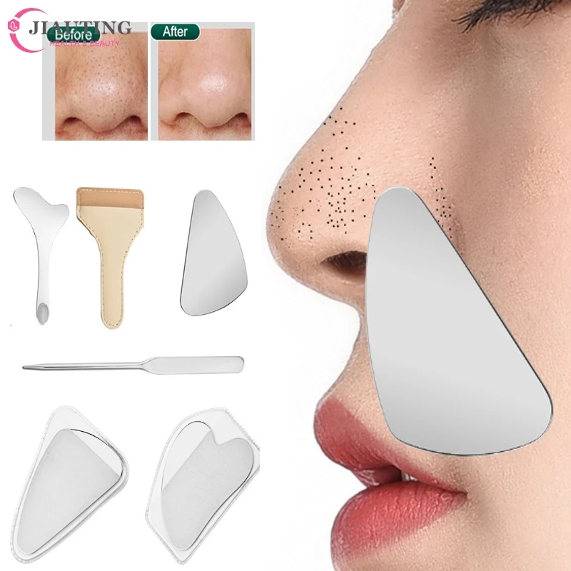 Aço inoxidável raspador cosmético, cravo espátula, raspagem facial, massagem, cabelo folículo limpeza ferramenta, maquiagem profissional ferramenta