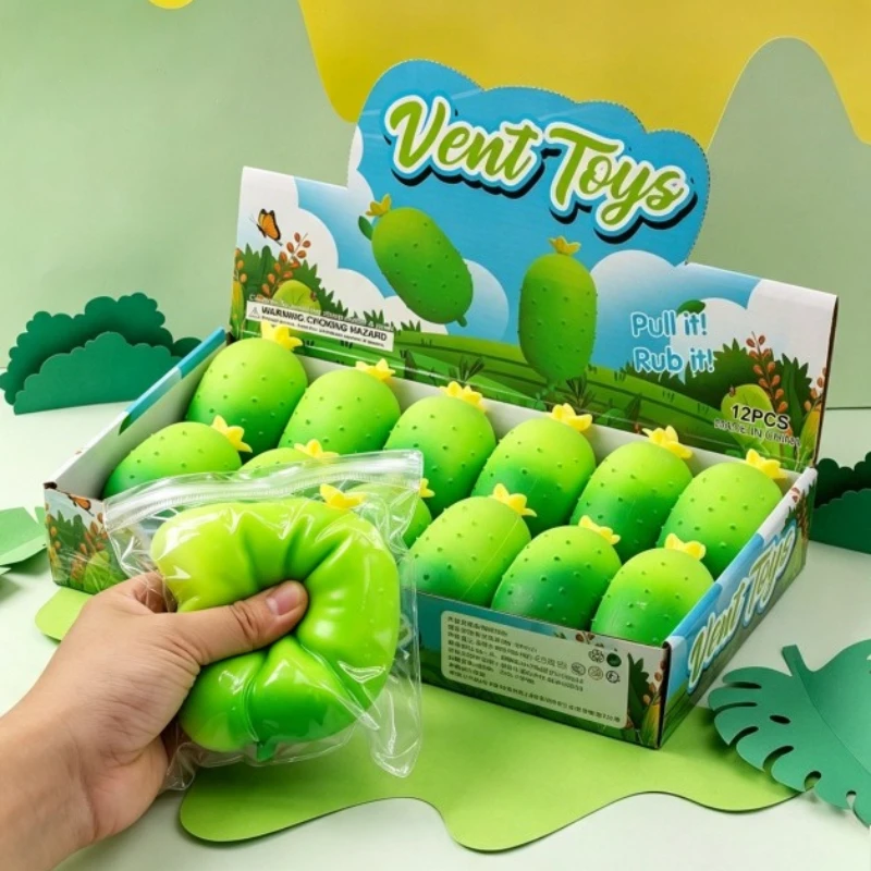 Cute Cucumber Squishy Super Soft Slow Rebound Fluid Stress Relief Toy Anxiety Relief Fidget For Adults All Ages